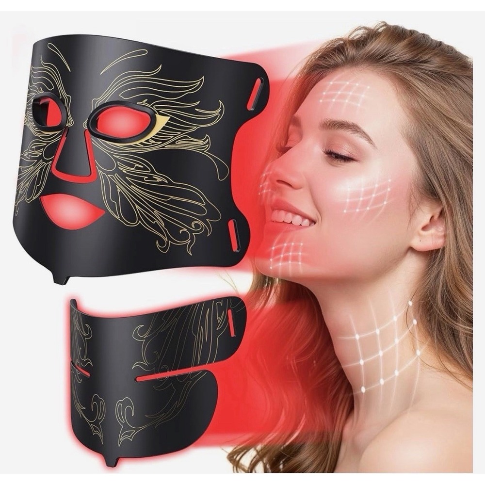 Aurphany LED Light Therapy Mask Red Light Therapy for Face and Neck 7 Colors